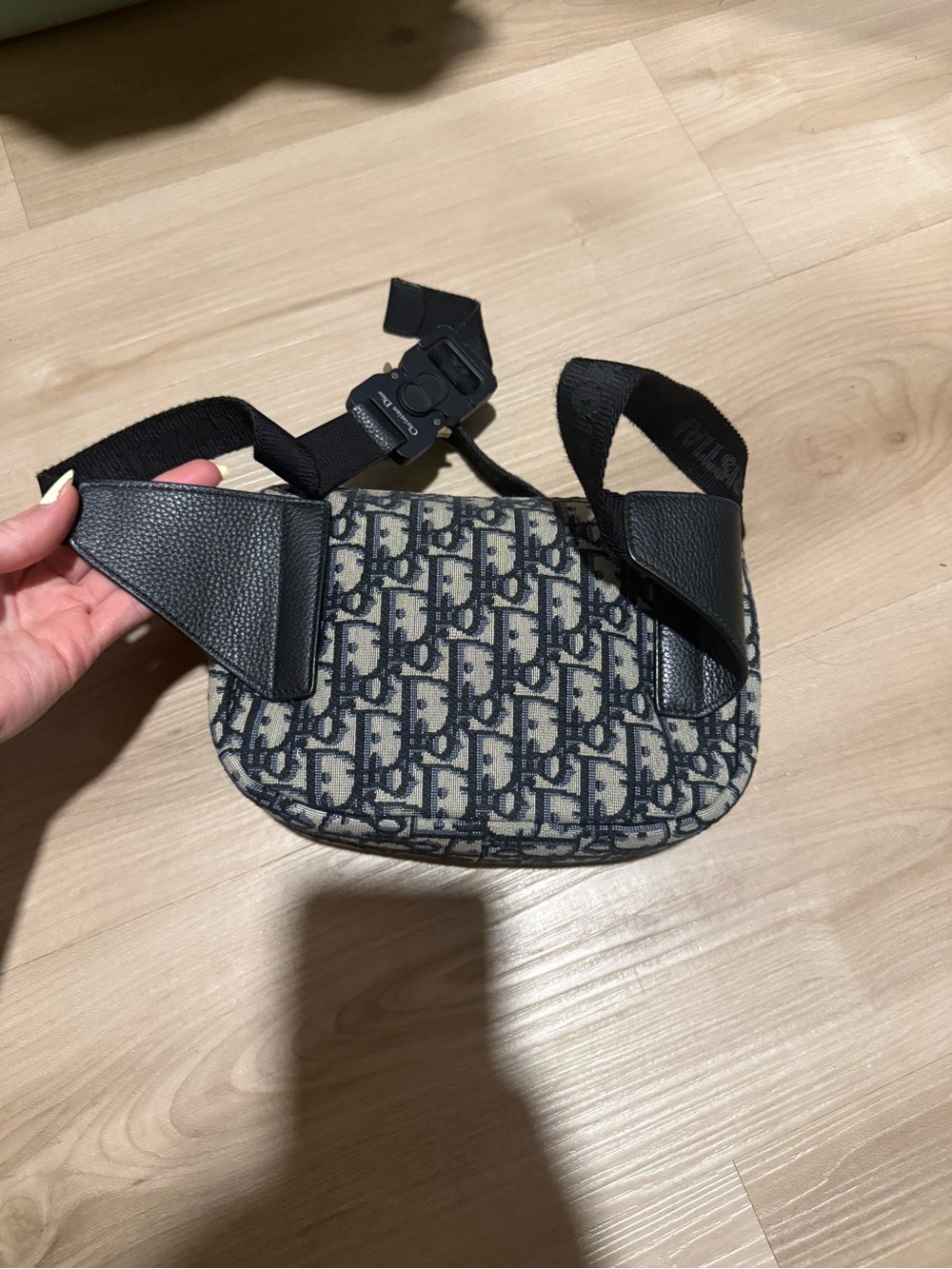 Dior Blue and Beige Monogram Saddle Pouch - Picture 4 of 6